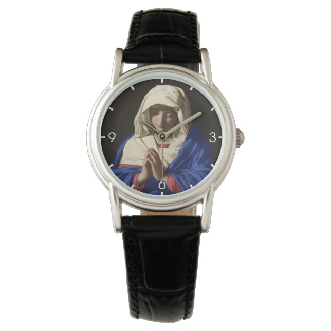 Die Jungfrau Mary im Gebet Armbanduhr (Vorderseite)