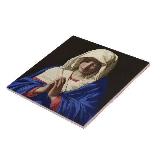 Die Jungfrau Mary im Gebet Fliese (Seite)