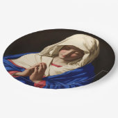 Die Jungfrau Mary im Gebet Pappteller (Schrägansicht)