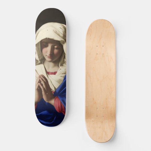 Die Jungfrau Mary im Gebet Skateboard (Vorderseite)