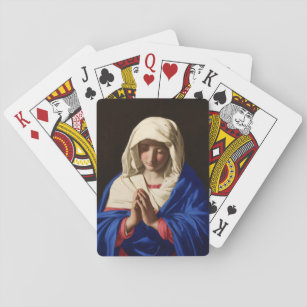 Die Jungfrau Mary im Gebet Spielkarten