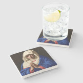 Die Jungfrau Mary im Gebet Steinuntersetzer (Seitenansicht)