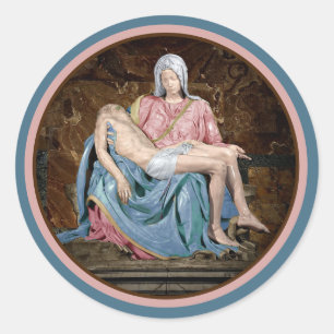 Die Jungfrau Mary und Christ Pietà von Michelangel Runder Aufkleber