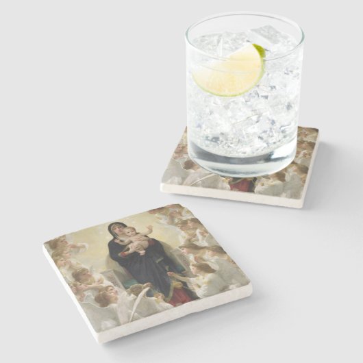 Die Jungfrau mit Angels, 1900 Steinuntersetzer (Seitenansicht)