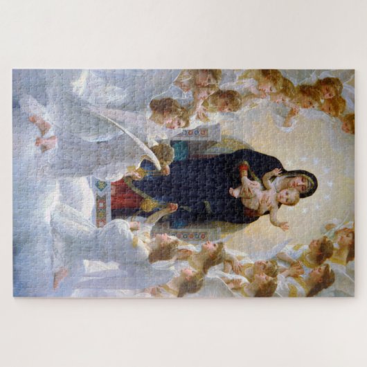 Die Jungfrau mit Angels, Bouguereau Puzzle (Horizontal)