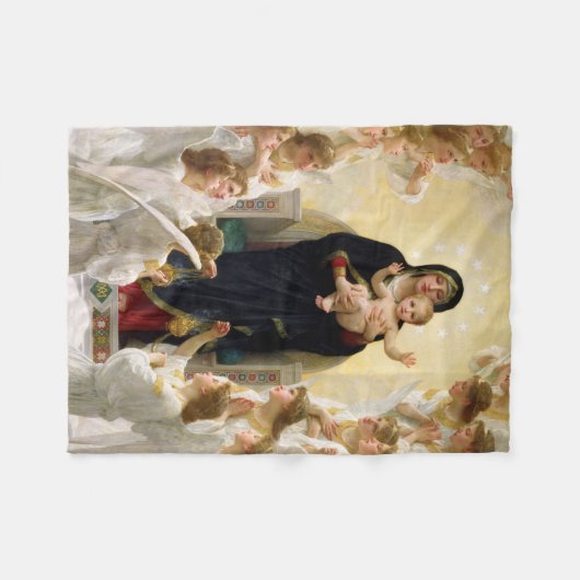 Die Jungfrau mit Angels - William-Adolphe Bouguere Fleecedecke (Vorderseite (Horizontal))
