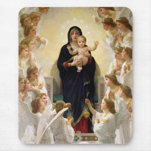Die Jungfrau mit Angels - William-Adolphe Bouguere Mousepad (Vorne)