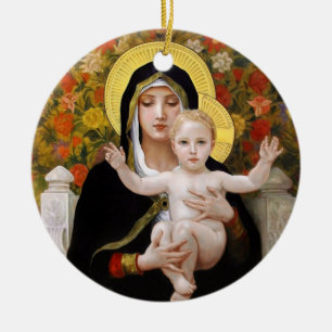 Die Jungfrau mit der Lilie, Bouguereau Keramikornament
