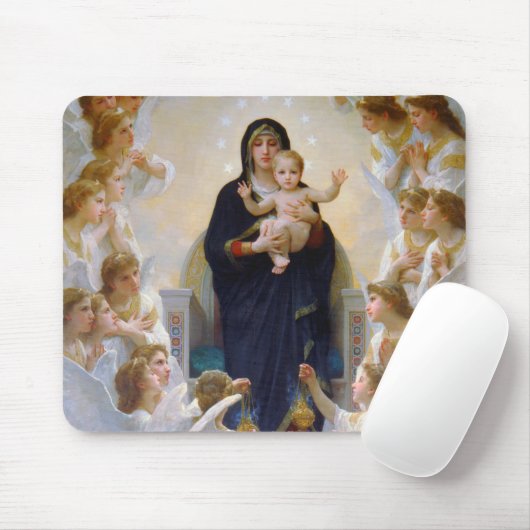 Die Jungfrau mit Engeln, Bouguereau Mousepad (Mit Mouse)