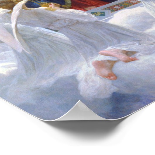 Die Jungfrau mit Engeln, Bouguereau Poster (Ecke)
