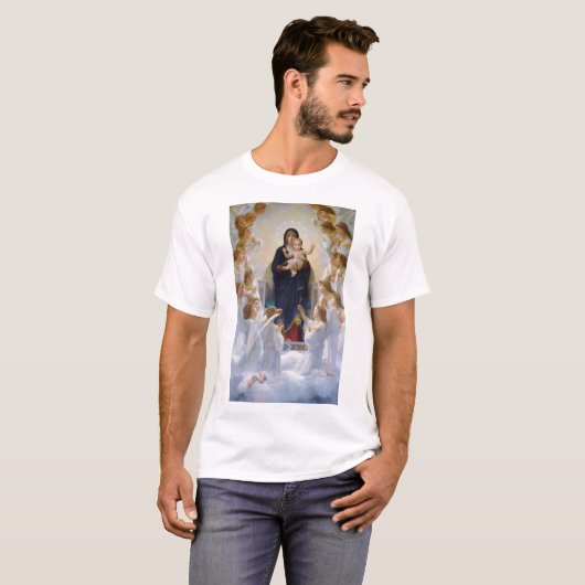 Die Jungfrau mit Engeln, Bouguereau T-Shirt (Vorne ganz)