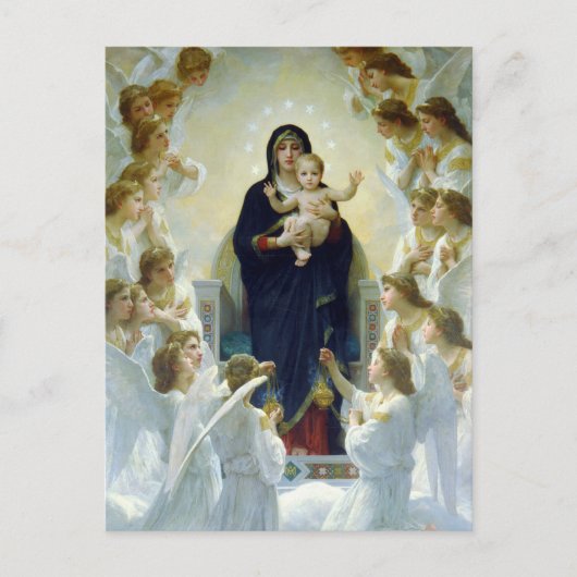 Die Jungfrau mit Engeln, William Bouguereau Postkarte (Vorderseite)