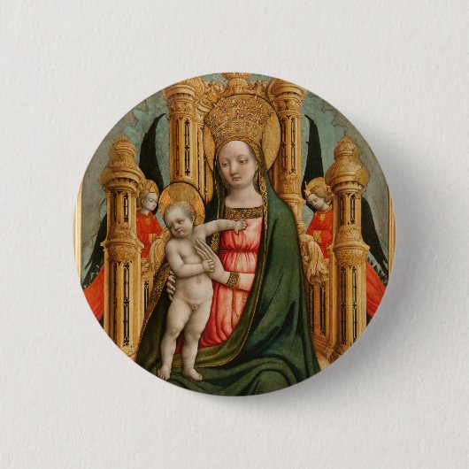 „Die Jungfrau und das Kind“ Kunst-Button Button (Vorderseite)