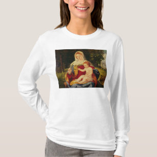 Die Jungfrau und das Kind mit einem Trieb der T-Shirt