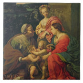 Die Jungfrau und das Kind mit St. Elizabeth, das Fliese (Vorderseite)