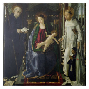 Die Jungfrau und das Kind (Öl) Fliese