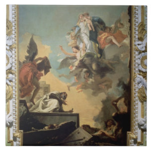 Die Jungfrau von Carmel das Schulterblatt gebend Fliese