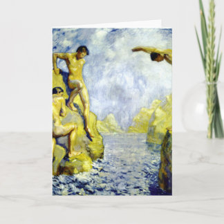 Die Jungs auf der Rocks Fine Art Grußkarte Karte