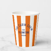 Die Kabine Crew Custom Wappen Orange Park Streifen Pappbecher (Rückseite)