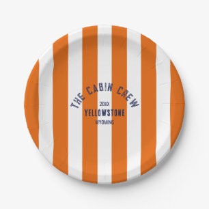 Die Kabine Crew Custom Wappen Orange Park Streifen Pappteller