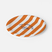 Die Kabine Crew Custom Wappen Orange Park Streifen Pappteller (Schrägansicht)