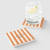 Die Kabine Crew Custom Wappen Orange Park Streifen Steinuntersetzer (Seitenansicht)