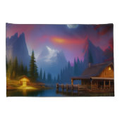 Die Kabine in der Bucht unter dem Mond Kissenbezug (Rückseite-Rechts)