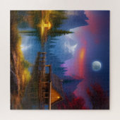 Die Kabine in der Bucht unter dem Mond Puzzle (Horizontal)