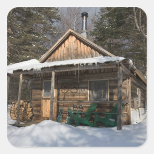 Die Kabinen am Kleinen Lyford-Teich des AMC Quadratischer Aufkleber