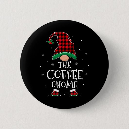 Die Kaffee-Gnome-Weihnachtsfamilie passt zu Karier Button (Vorderseite)