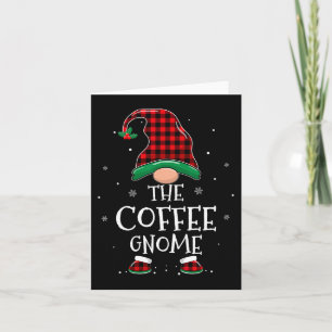 Die Kaffee-Gnome-Weihnachtsfamilie passt zu Karier Karte