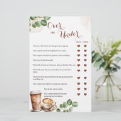 Die Kaffee-Liebe bricht über oder unter Spielkarte (Stehend Vorderseite)