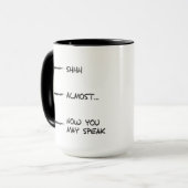 Die Kaffee-Meter-Tasse Tasse (Vorderseite Links)