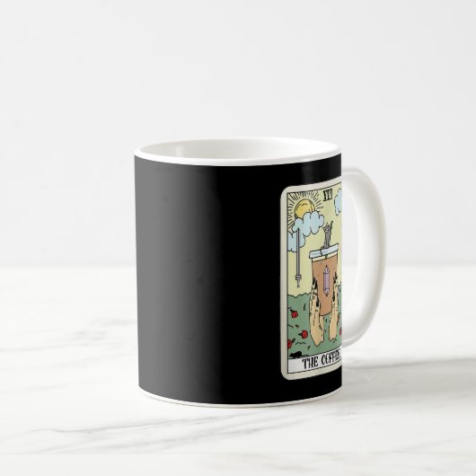 Die Kaffee-Tarot-Card Kaffee Lover koffeiniert mit Kaffeetasse (VorderseiteRechts)