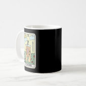 Die Kaffee-Tarot-Card Kaffee Lover koffeiniert mit Kaffeetasse (Vorderseite Links)
