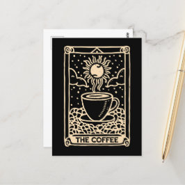 Die Kaffee-Tarot-Karte dunkle Akademie Postkarte