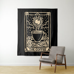 Die Kaffee-Tarot-Karte dunkle Akademie Wandteppich
