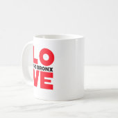 Die Kaffee-Tasse der Bronx-Liebe Kaffeetasse (Vorderseite Links)