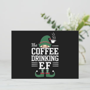 Die Kaffee trinkende Elf Familie passt Weihnachten