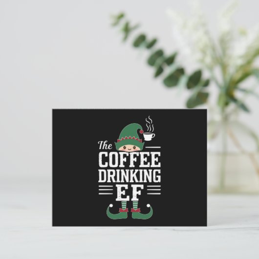Die Kaffee trinkende Elf Familie passt Weihnachten (Stehend Vorderseite)