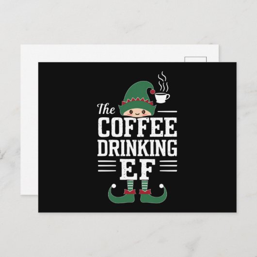 Die Kaffee trinkende Elf Familie passt Weihnachten (Vorne/Hinten)