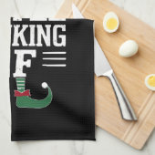 Die Kaffee trinkende Elf Familie passt Weihnachten Geschirrtuch (Viertel Falte)