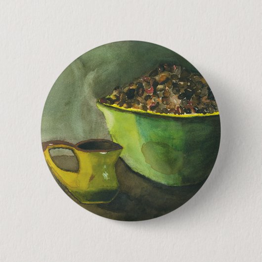 Die Kaffeebowl Kaffeebohnen aus dem Dampfbad Button (Vorderseite)