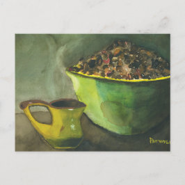 Die Kaffeebowl Kaffeebohnen aus dem Dampfbad Postkarte