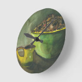 Die Kaffeebowl Kaffeebohnen aus dem Dampfbad Runde Wanduhr (Winkel)