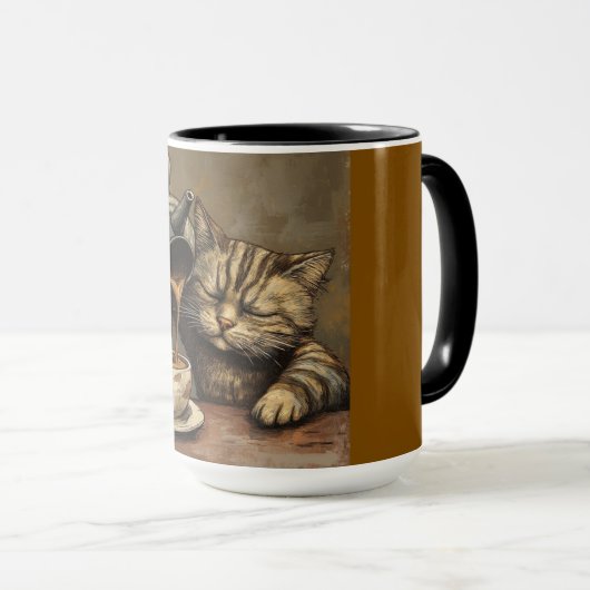 "Die Kaffeekatze Tasse (VorderseiteRechts)