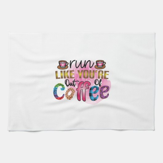 Die Kaffeekunst läuft so, als wäre dir der Kaffee  Geschirrtuch (Horizontal)