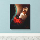 Die Kaffeepause des Weihnachtsmanns Vintag Leinwanddruck (Insitu (Holzboden))