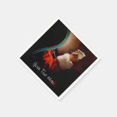 Die Kaffeepause des Weihnachtsmanns Vintag Serviette (Ecke)