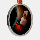 Die Kaffeepause des Weihnachtsmanns Vintag Silbernes Ornament (Rechts)